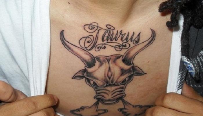 Татуировка с изображением быка